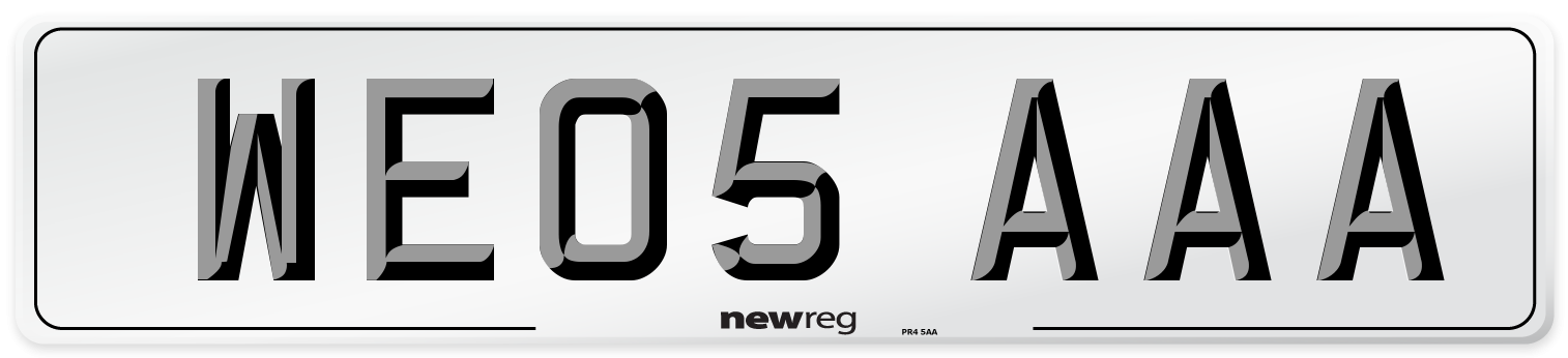 WE05 AAA Number Plate from New Reg